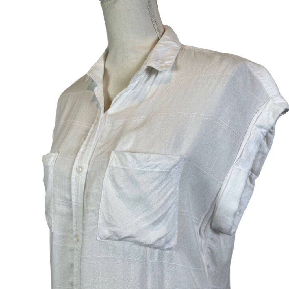 Rails Gauzy Lightweight Button Front Cap Sleeve S… - image 2